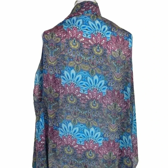 Sheer Boho hippie multicolor asymmetrical vest‎ - Picture 6 of 6